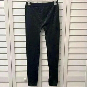 Planet Gold Leopard Print Fleece Lined Leggings - Size S